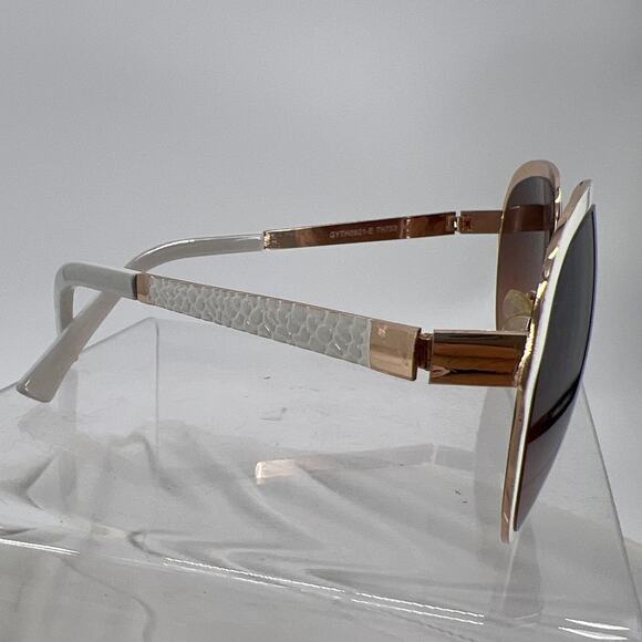 Tahari Sunglasses TH753 White Rose Gold Tortoise Frame Brown Gradient Lens - Picture 2 of 10